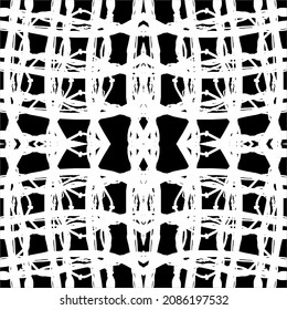 Patrón De Motivos Resumen Blanco-Negro. Decoración de interiores, exteriores, alfombras, textiles, prendas de vestir, tela, seda, mosaico, plástico, papel, envuelto, tapicería, almohada, sofás, fondo, etc.