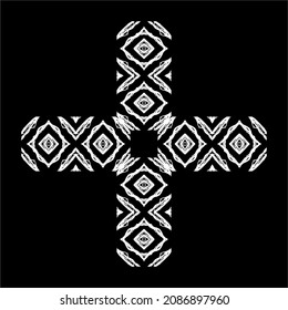 Black-White Abstract Motifs Pattern. Decoration for Interior, Exterior, Carpet, Textile, Garment, Cloth, Silk, Tile, Plastic, Paper, Wrapping, Wallpaper, Pillow, Sofa, Background, Ect