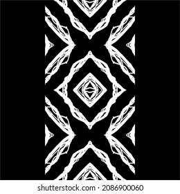 Black-White Abstract Motifs Pattern. Decoration for Interior, Exterior, Carpet, Textile, Garment, Cloth, Silk, Tile, Plastic, Paper, Wrapping, Wallpaper, Pillow, Sofa, Background, Ect