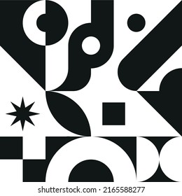 black-white art. Vector geometric seamless pattern. Abstract minimalistic background. abstraction