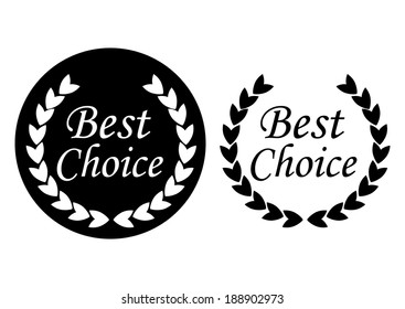 Black/White Best Choice Wreath - vector