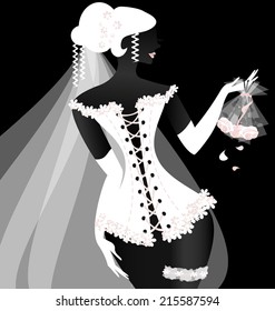 black-white bride