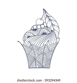 black-white cake for coloring book