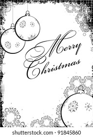 Black-white Christmas design for facsimile