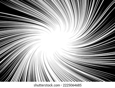 Black-white contrast Background of rays arranged in a circle. Illustration of a flash or glare. Concentration in the center of the composition. For various graphic designs. Vector illustration