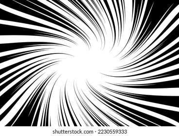 Black-white contrast Background of rays arranged in a circle. Illustration of a flash or glare. Concentration in the center of the composition. For various graphic designs. Vector illustration