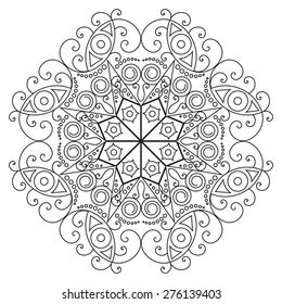 Black-white ethnic pattern. Element for design