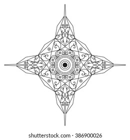 Black-white ethnic pattern. Element for design