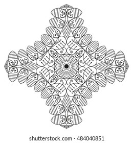 Black-white ethnic pattern. Element for design