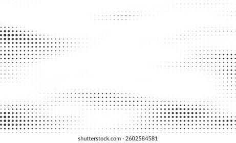 Black-white gradient halftone dots background. Pop art in vector illustration for your creative design 