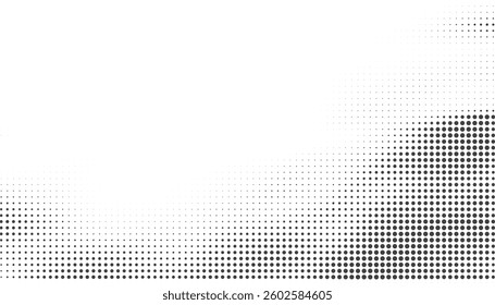 Black-white gradient halftone dots background. Pop art in vector illustration for your creative design 