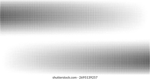 Black-white gradient halftone dots background. Pop art in vector illustration for your creative design. 