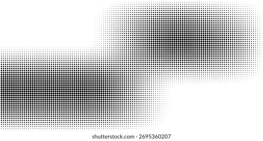 Black-white gradient halftone dots background. Pop art in vector illustration for your creative design