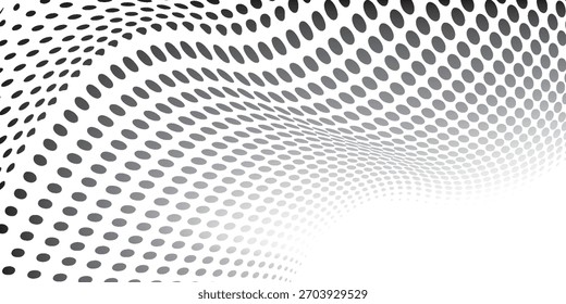 Black-white gradient halftone dots background. abstract modern.