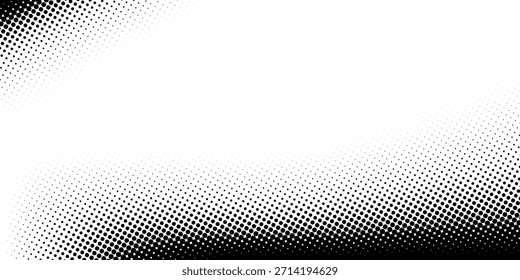 Fondo de puntos de semitono degradado blanco y negro. Arte Pop en Ilustración vectorial para su diseño creativo 