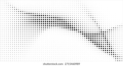 Fondo de puntos de semitono degradado blanco y negro. Arte Pop en Ilustración vectorial para su diseño creativo