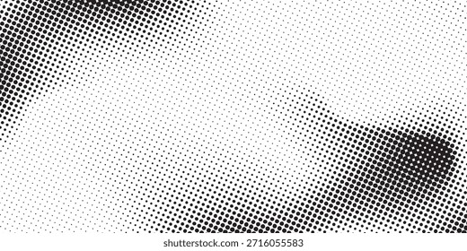 Fondo de puntos de semitono degradado blanco y negro. Arte Pop en Ilustración vectorial para su diseño creativo .eps10