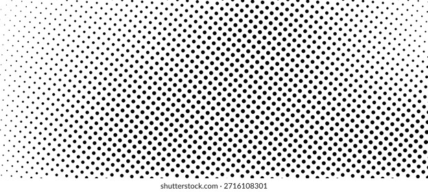 Fondo de puntos de semitono degradado blanco y negro. Arte Pop en Ilustración vectorial para su diseño creativo 