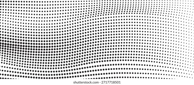 Fondo de puntos de semitono degradado blanco y negro. Arte Pop en Ilustración vectorial para su diseño creativo. Moderno