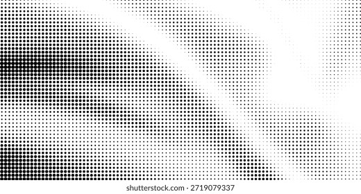 Fondo de puntos de semitono degradado blanco y negro. Arte Pop en Ilustración vectorial para su diseño creativo