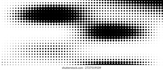 Black-white gradient halftone dots background. Pop art in vector illustration for your creative design 