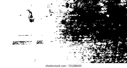 Black-white grunge vector background. Texture monochrome widescreen from stains and cracks. Abstract elements for design and printing