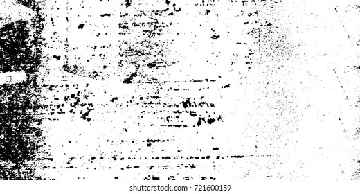 Black-white grunge vector background. Texture monochrome widescreen from stains and cracks. Abstract elements for design and printing