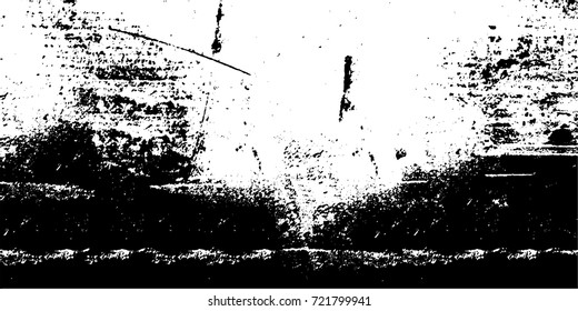 Black-white grunge vector background. Texture monochrome widescreen from stains and cracks. Abstract elements for design and printing
