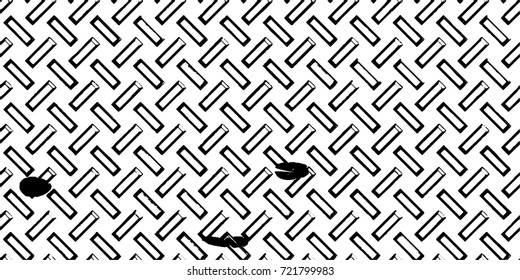 Black-white grunge vector background. Texture monochrome widescreen from stains and cracks. Abstract elements for design and printing