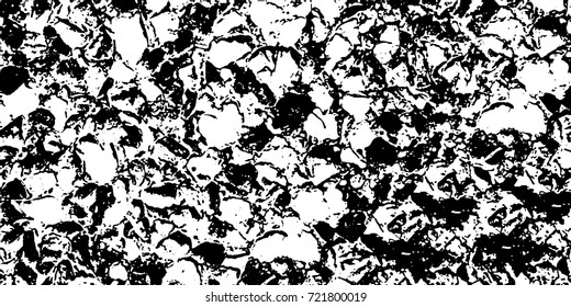Black-white grunge vector background. Texture monochrome widescreen from stains and cracks. Abstract elements for design and printing