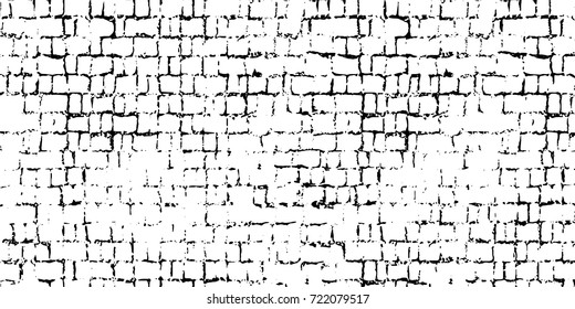 Black-white grunge vector background. Texture monochrome widescreen from stains and cracks. Abstract elements for design and printing