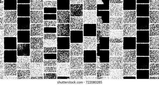 Black-white grunge vector background. Texture monochrome widescreen from stains and cracks. Abstract elements for design and printing