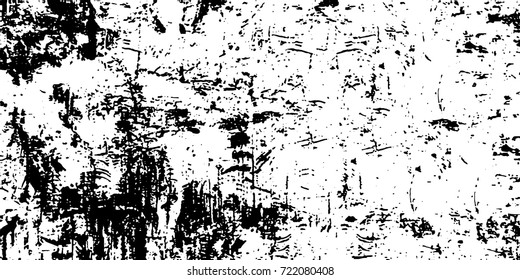 Black-white grunge vector background. Texture monochrome widescreen from stains and cracks. Abstract elements for design and printing