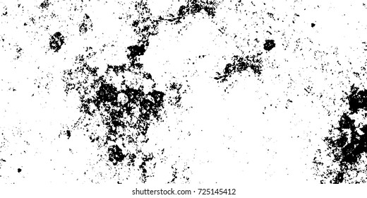 Black-white grunge vector background. Texture monochrome widescreen from stains and cracks. Abstract elements for design and printing