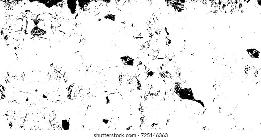 Black-white grunge vector background. Texture monochrome widescreen from stains and cracks. Abstract elements for design and printing