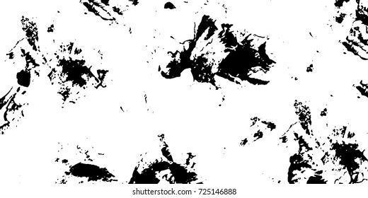 Black-white grunge vector background. Texture monochrome widescreen from stains and cracks. Abstract elements for design and printing