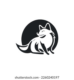 Logo de luz blanca y negra con un bonito poni alegre.