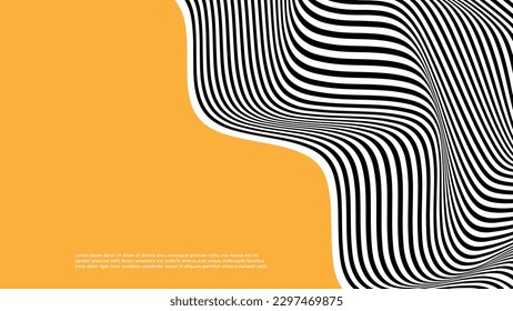 Black,white liquid lines background. Stylish smooth dynamic striped surface.Design template for brochure,poster,banner,web design.