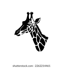 Black-white modern logo with giraffe.