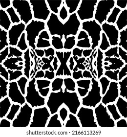Black-White Motif Pattern Inspired by Giraffe Motif Pattern. Decoration for Interior, Exterior, Carpet, Textile, Garment, Cloth, Silk, Tile, Plastic, Paper, Wrapping, Wallpaper, Pillow, and Background