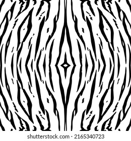 Black-White Motifs Pattern Inspired by Tiger Motif Pattern. Decoration for Interior, Exterior, Carpet, Textile, Garment, Cloth, Silk, Tile, Plastic, Paper, Wrapping, Wallpaper, Pillow, and Background