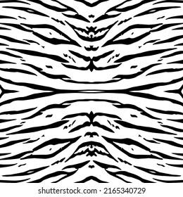 Black-White Motifs Pattern Inspired by Tiger Motif Pattern. Decoration for Interior, Exterior, Carpet, Textile, Garment, Cloth, Silk, Tile, Plastic, Paper, Wrapping, Wallpaper, Pillow, and Background