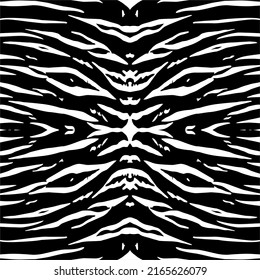 Black-White Motifs Pattern Inspired by Tiger Motif Pattern. Decoration for Interior, Exterior, Carpet, Textile, Garment, Cloth, Silk, Tile, Plastic, Paper, Wrapping, Wallpaper, Pillow, and Background