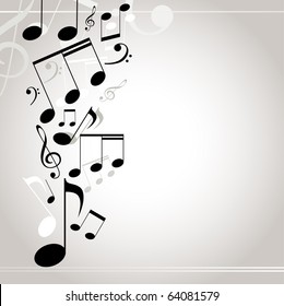 Blackwhite Musical Background Stock Vector (Royalty Free) 64081579 ...