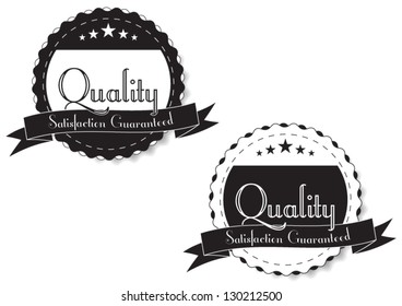 Black/White old vector round retro vintage label - vector