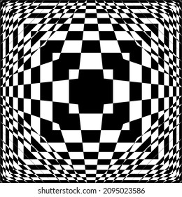 Black-White Optical Illusion For Background. Vector Illustration