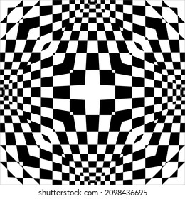 Ilusión Óptica Blanco-Negro Para El Fondo. Ilustración vectorial