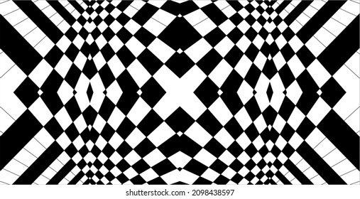 Ilusión Óptica Blanco-Negro Para El Fondo. Ilustración vectorial