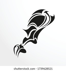 Black-white pattern for a tattoo on a light background. Vector illustration.