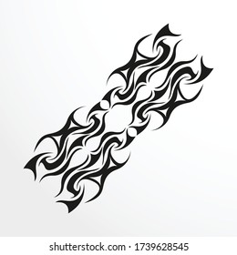 Black-white pattern for a tattoo on a light background. Vector illustration.